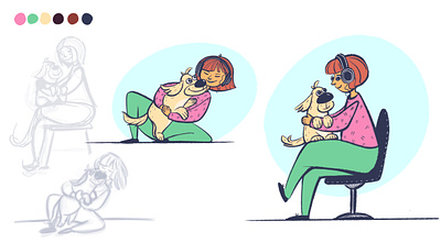 Dof illustrations for the website animals branding cute dogs flat graphic design illustration ui