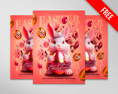 Free Easter Egg Hunt Flyer PSD Template design flyer flyer design free free psd freebie graphic design illustration psd