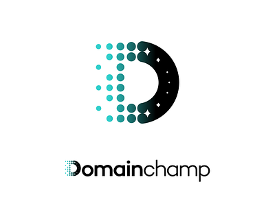 DomainChamp – Logo Design bold logo branding champ d d logo digital domain dots geometric gradient graphic design letter d lettering logo logotype mark modern premium stars