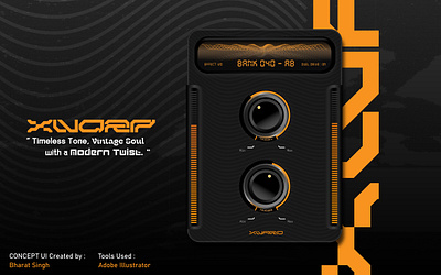 XWARP - GUI - Audio Plugin GUI Design audio gui audio plugin gui audio ui blender gui gui design illustrator pedal design photoshop ui ux