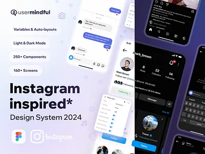 Instagram inspired Design System 2024 app appdesign behavior design behavior engine design design system figma illustration instagram mobile mobile app social media social media app ui ui kit uikit uxdesign