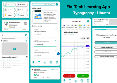 Fin-Tech learning App app design figma graphic design ui user experience