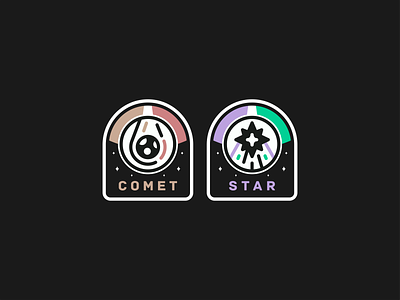 Comet & Star badge branding comet design discover explore graphic design icon icon set illustration logo pin space star sticker vector