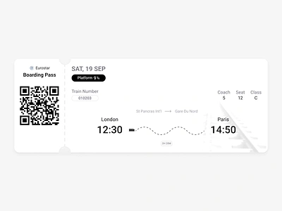 Railway Boarding Pass boarding pass illustration journey railway ticket train travel travel app ui design web design