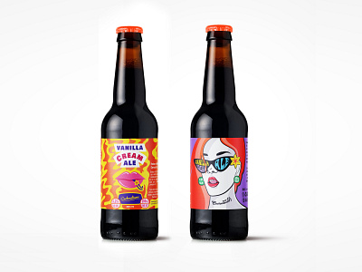 Beer label design alcohol ale beer bottle branding craft beer cream design drink girl graphic design illustration label lips logo logotype sexy teen vanilla vector