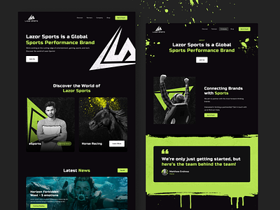 Lazor Sports website branding corporate website graphic design homepage landing page marketing website sport website ui ux vector website design