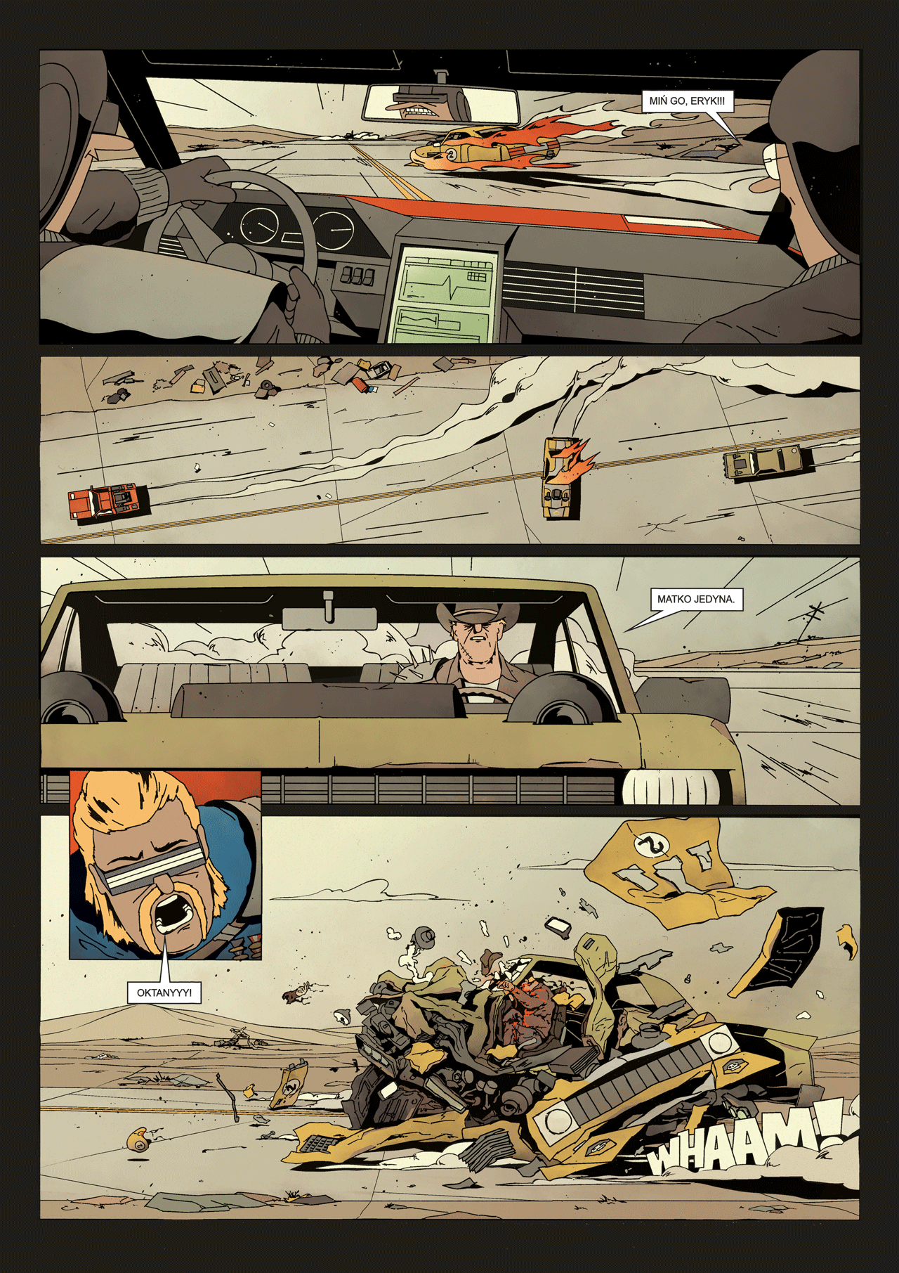 FUTURO DARKO Sample pages action car comic desert future road scifi speed wasteland