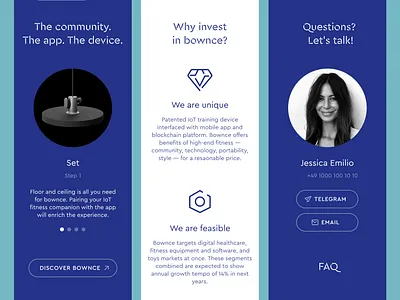 Mobile Landing Page for Bownce Sports Tech Startup madebymad