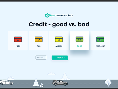 Credit Good vs Bad onboarding app design app designer austin designer bad best designer dribbble emoji freelance good icons illustration insurence layout onboaridng review saas app ui ux ui ux design web app web designer website