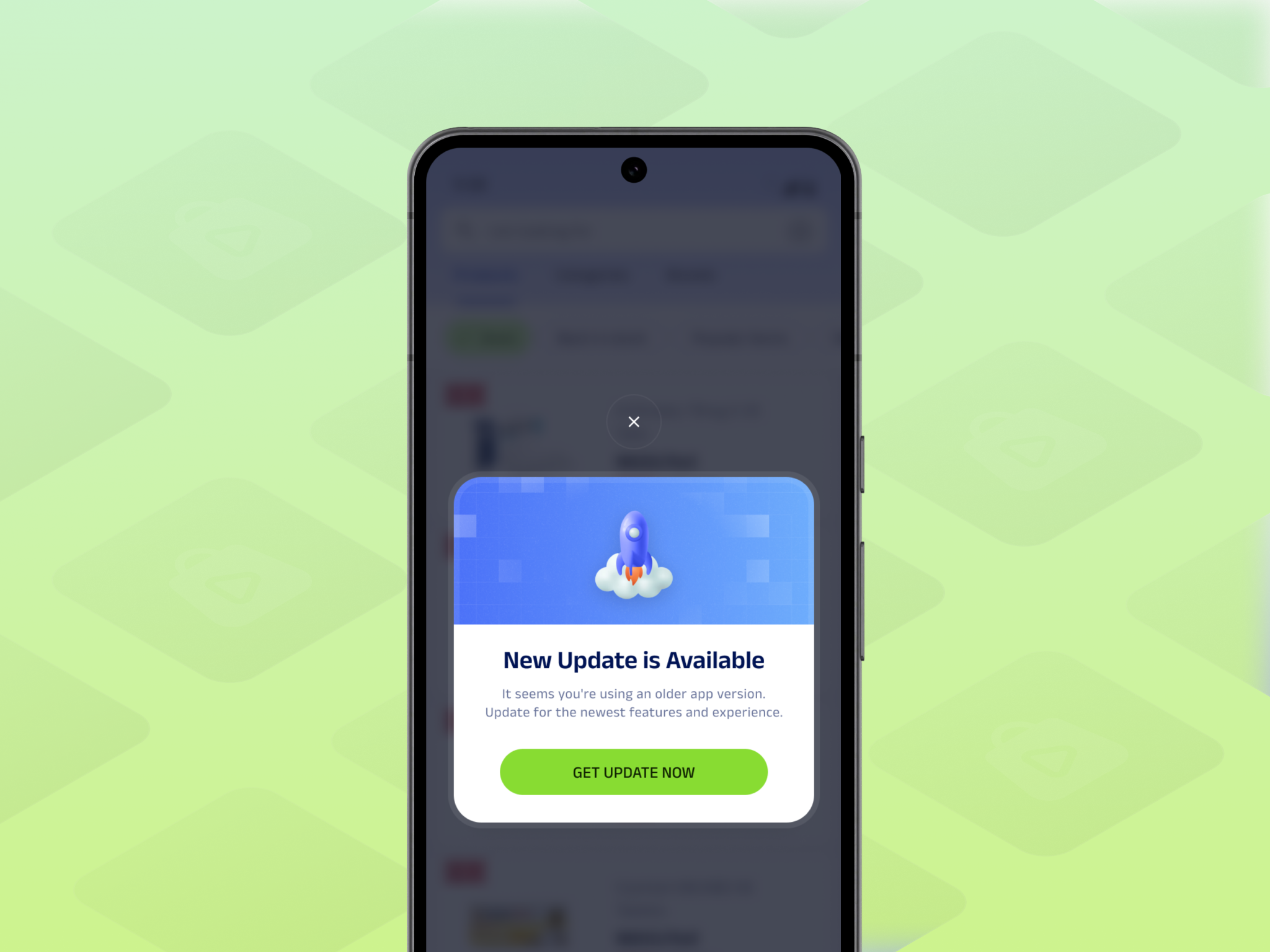 App Update Pop Up alert app appstore mobile pop up pr=rompt ui update ux