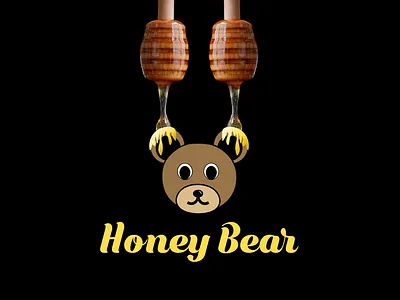 Honey Bear amazing bear beautiful brand identity branding food graphic design honey illustration logo not standard style trend white and black yellow yum