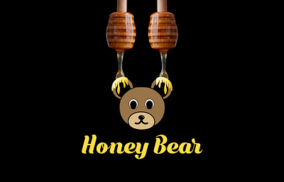 Honey Bear amazing bear beautiful brand identity branding food graphic design honey illustration logo not standard style trend white and black yellow yum