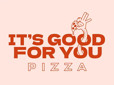 It's Good For You Pizza Branding branding identity illustration logo monochrome pizza