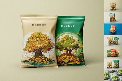 Chips Package Mockup 3d background bag chips chips package mockup design food glossy mockup pack package package mockup packaging packaging mockup plastic potato product realistic snack template