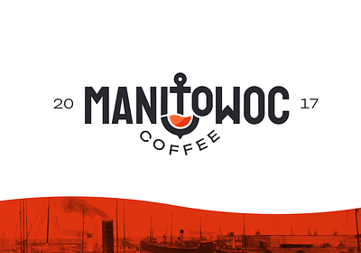 Manitowoc Coffee Logo anchor branding illustration logo