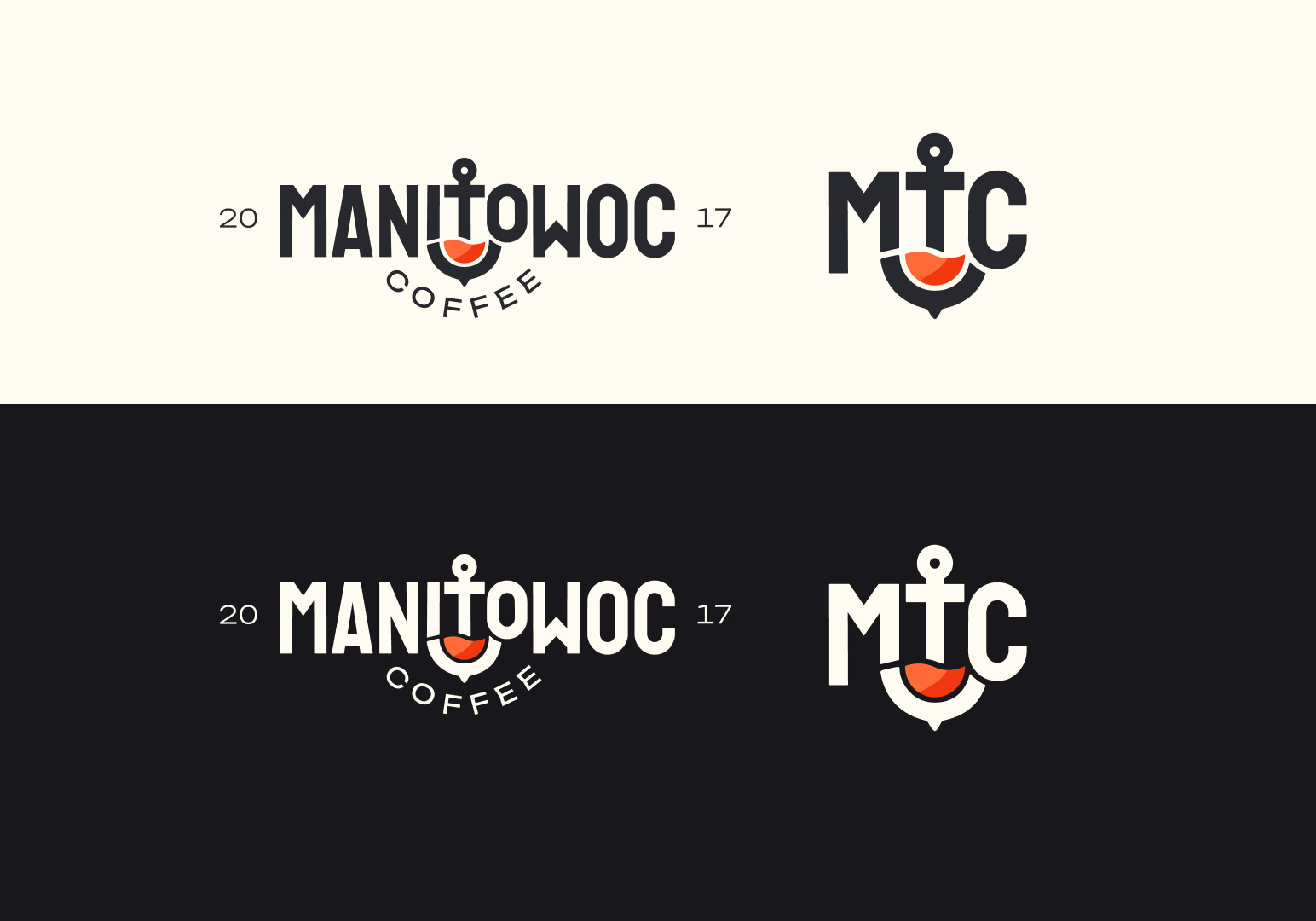 Manitowoc Coffee Lockups anchor branding identity logo