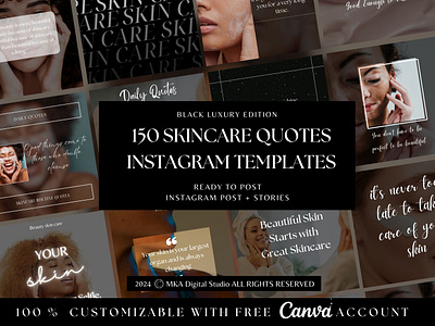 Skincare Quotes Luxury Instagram Template post beauty business social media beauty templates esthetician instagram post instagram branding kit instagram post templates luxury instagram tempates luxury post ready to post instagram skincare branding skincare instagram templates skincare social media social media branding