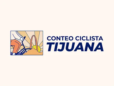 Illustrated Logo for Biking Initiative bike cycling illustrated logo logo mexico sunset sustainable tijuana