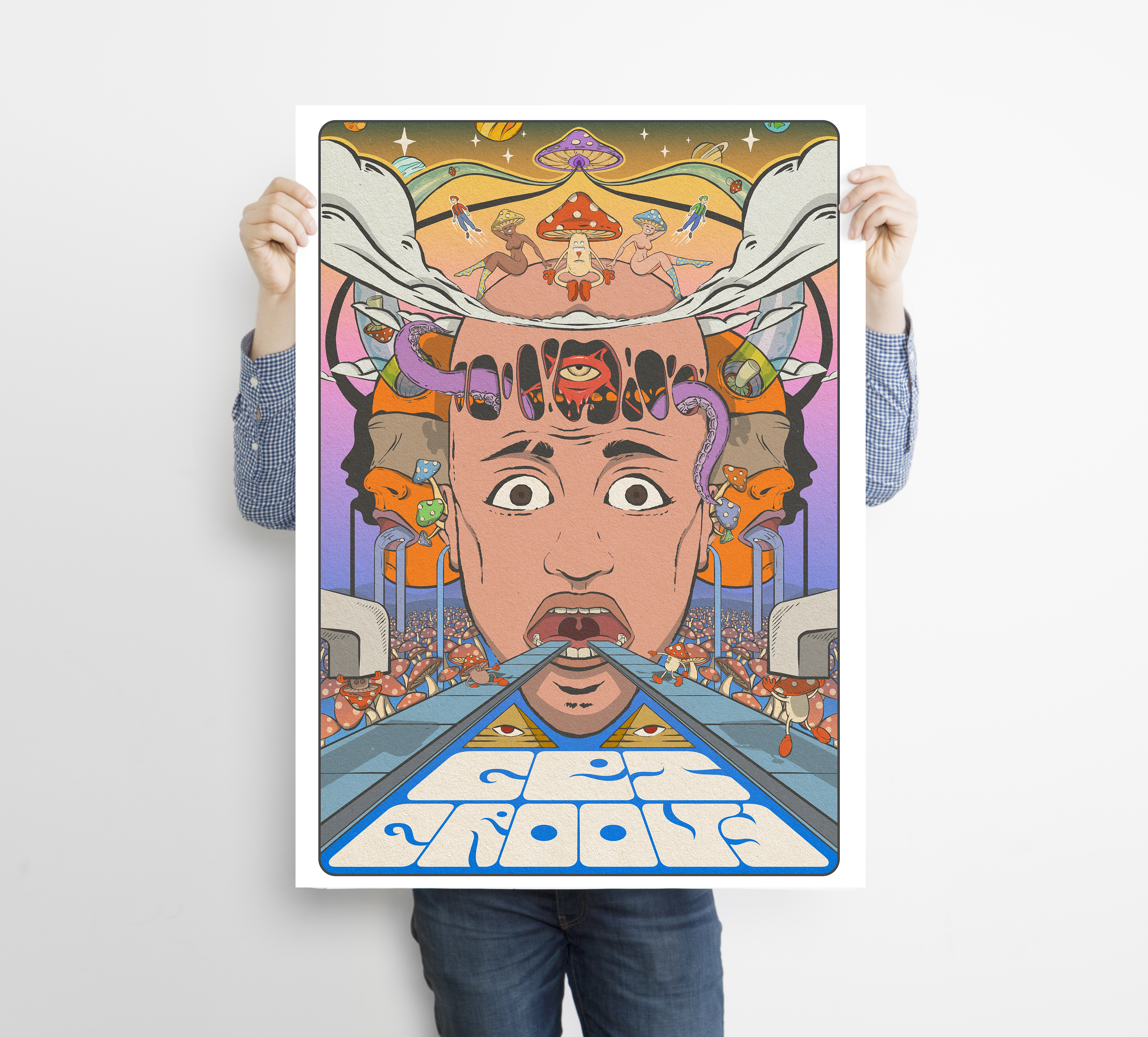 Get Groovy! Pt. 2 flat illustration get groovy graphic designtrippy illustration poster art poster design psychedelic psychedelic art psychedelic poster