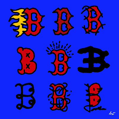 Boston Red Sox custom letters athletics baseball boston boston red sox branding color custom type design graphic design grunge hand drawn illustration lettering logo sports sports design type typography vintage visual identity