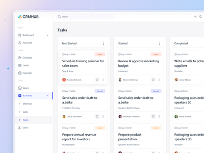 Activities Tasks - CRM Dashboard collaboration crm dashboard crm template task crm task management task manager task template tasks