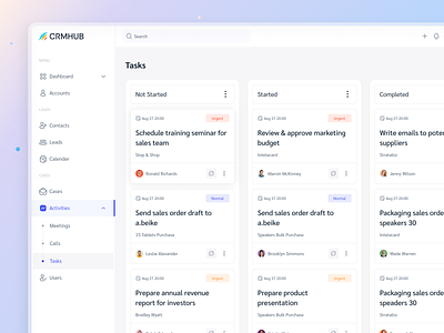 Activities Tasks - CRM Dashboard collaboration crm dashboard crm template task crm task management task manager task template tasks