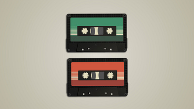 Retro Cassette Tapes graphic deign illustration