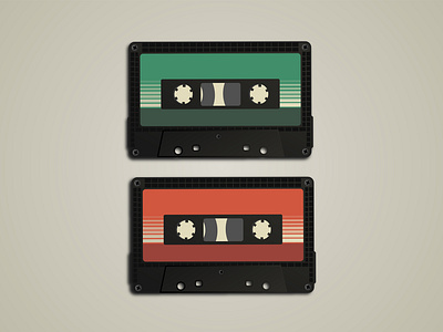 Retro Cassette Tapes graphic deign illustration