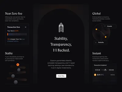 Cryptocurrency bento grid bento bento grid branding bright contrast crypto cryptocurrency dark mode dark theme design illustration orange staking ui vector wallet web design website