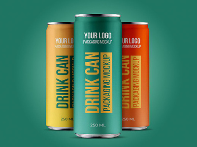 Drink Can Packaging Mockups 250ml aluminium beer beverage branding can can mock up can mockup cola cold drink can packaging mockups drop drops energy drink label logo mockup mock up mockup packaging photorealistic