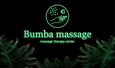 Bumba massage amazing beautiful black branding bright graphic design green identity illustration logo massage neon