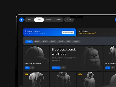 Corporate Bonus Program app bonus cart catalog clean corporate design desktop flat interface order product ui ux web webdesign