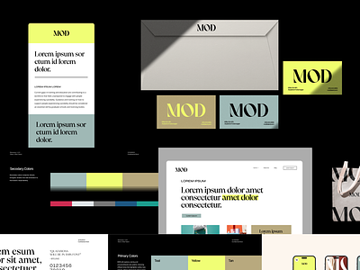 Mod Agency Identity agency branding design graphic design icon logo mark neon serif typography vector