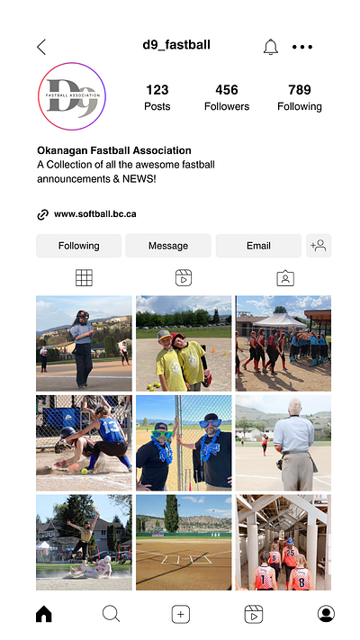 Okanagan Fastball Association Account Announcement announcement graphic design story