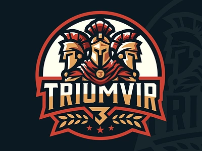 Triumvir Esports Logo ancient clean design esports gladiator illustration logo roman three people