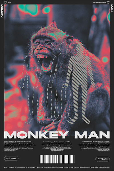 Monkey Man movie poster - Dev Patel design movie poster poster design