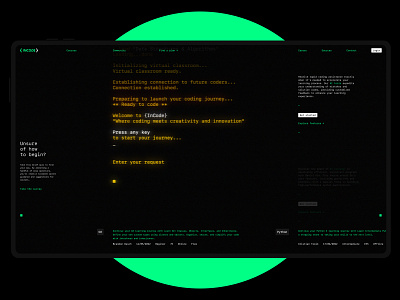 Incode Programming School app clean code dark design desktop flat interface neon programming school ui ux web webdesign