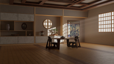 Old Japanese Room 3d modeling blender design