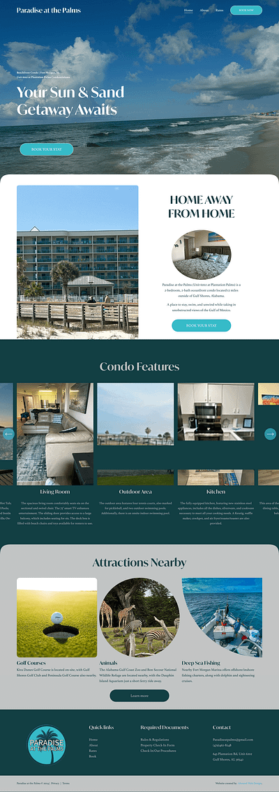 Paradise at the Palms css javascript lodgify squarespace vacation rentals web design websites