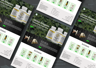 Oregano Exporters landing page app design herbal herbs landing page minimal design oregano simple ui user interface ux webpage
