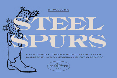 Steel Spurs A Western Display Font bold cool display font extended font heavy high contrast retro serif typeface unique unusual vintage western wide