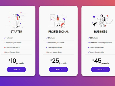 Pricing Cards UI 3d advertising animation app design brand identity branding card card design designia digital art graphic design marketing mobile design pricing card ui ui design visual design web design website website design