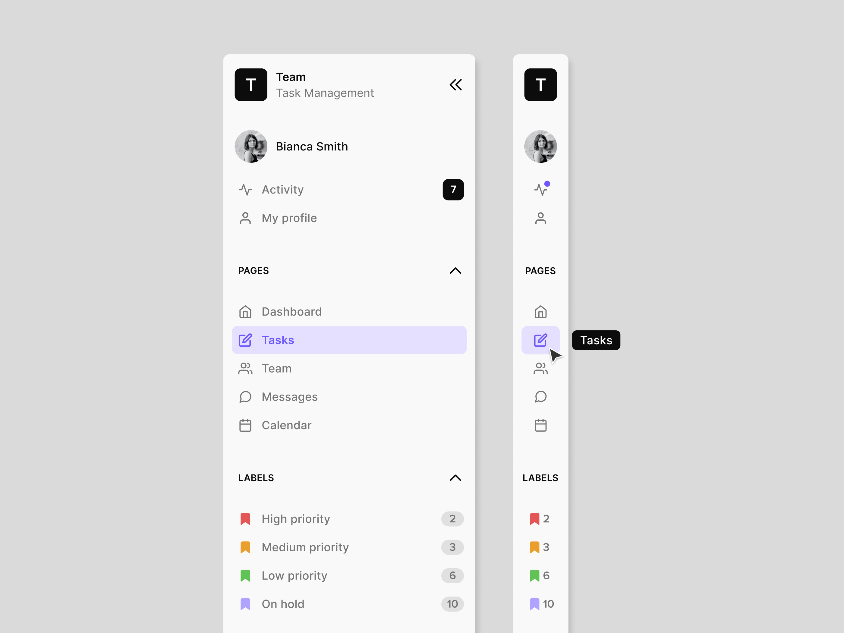 Example of Sidebar Navigation