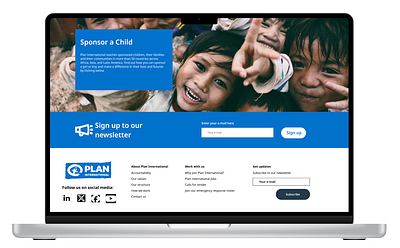 Plan International Nonprofit Website Redesign research strategy ui user experience design user interface design ux website website redesign