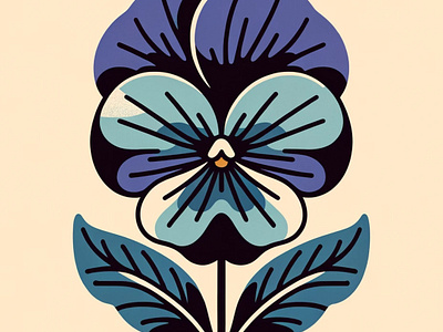 Pansy Poise by Aravind Reddy Tarugu aravind art artistic creation bold colors botanical art clean illustration design digital floral flat colors floral vector garden flower gradient artwork graphic flower illustration nature inspired pansy flower reddy simple design tarugu vector