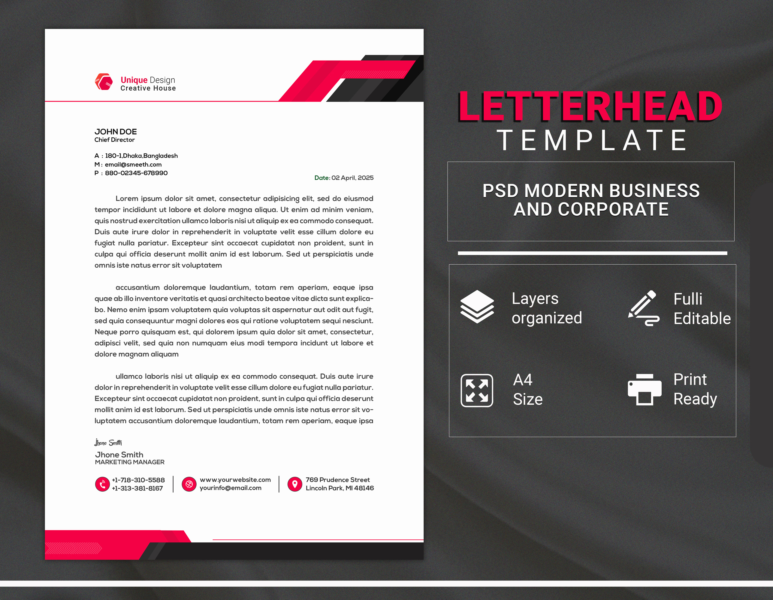 Corporate Letterhead Design animation brandidentity branding corporate creativeletterhead design graphic design letterhed logo official