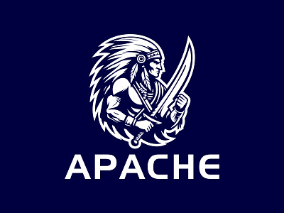 Apache Logo apache logo brand branding bussines casino club elegant family feather fur indian indians logo industrial knight man resort strong tribe ui ux