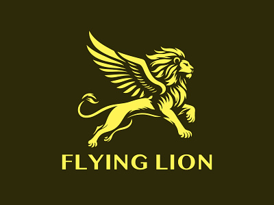 Flying Lion Logo animal animals auto boutique branding crown fly king logo luxury royal smart soccer tiger transport ui unicorn ux vector wing