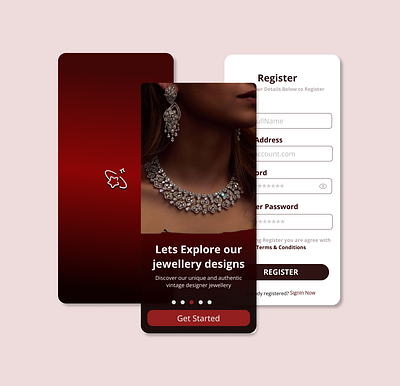 Ecommerce app- Jewellery branding design ecommerce mobile app ecommerce website figma graphic design illustration jewllery a login logo minimal design mobile app design mobile design mobile ui sign up ui ui ux ux