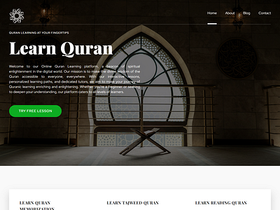 Learn Quran graphic design logo quran ui ux website design websiteui